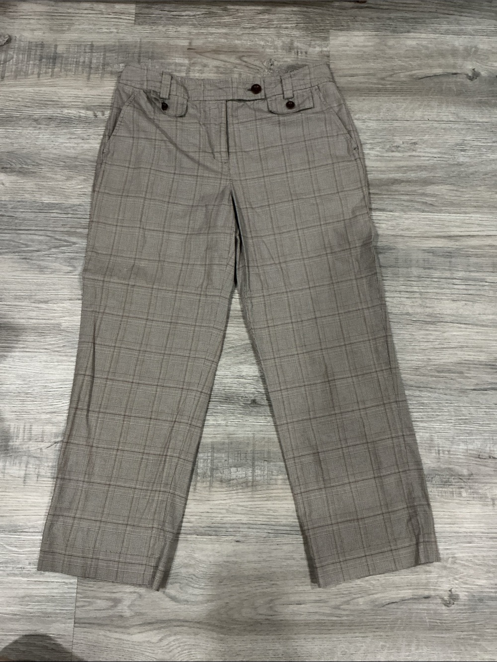 Talbots Plaid Dress Pants in Taupe